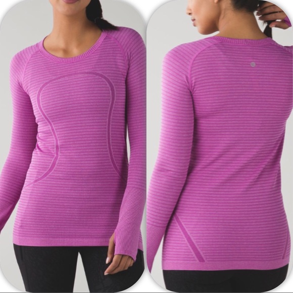 lululemon athletica Tops - NWT HULT LULULEMON SWIFTLY TECH LS CREW STRIPE - 4